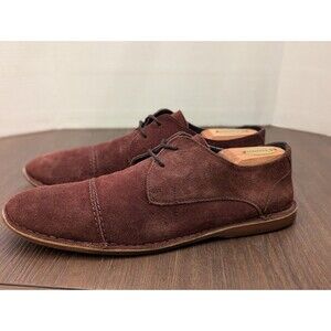 Vito Rossi Suede Loafers Mens 11 Brown Oxford Cap Toe Lace Up Espresso Brown